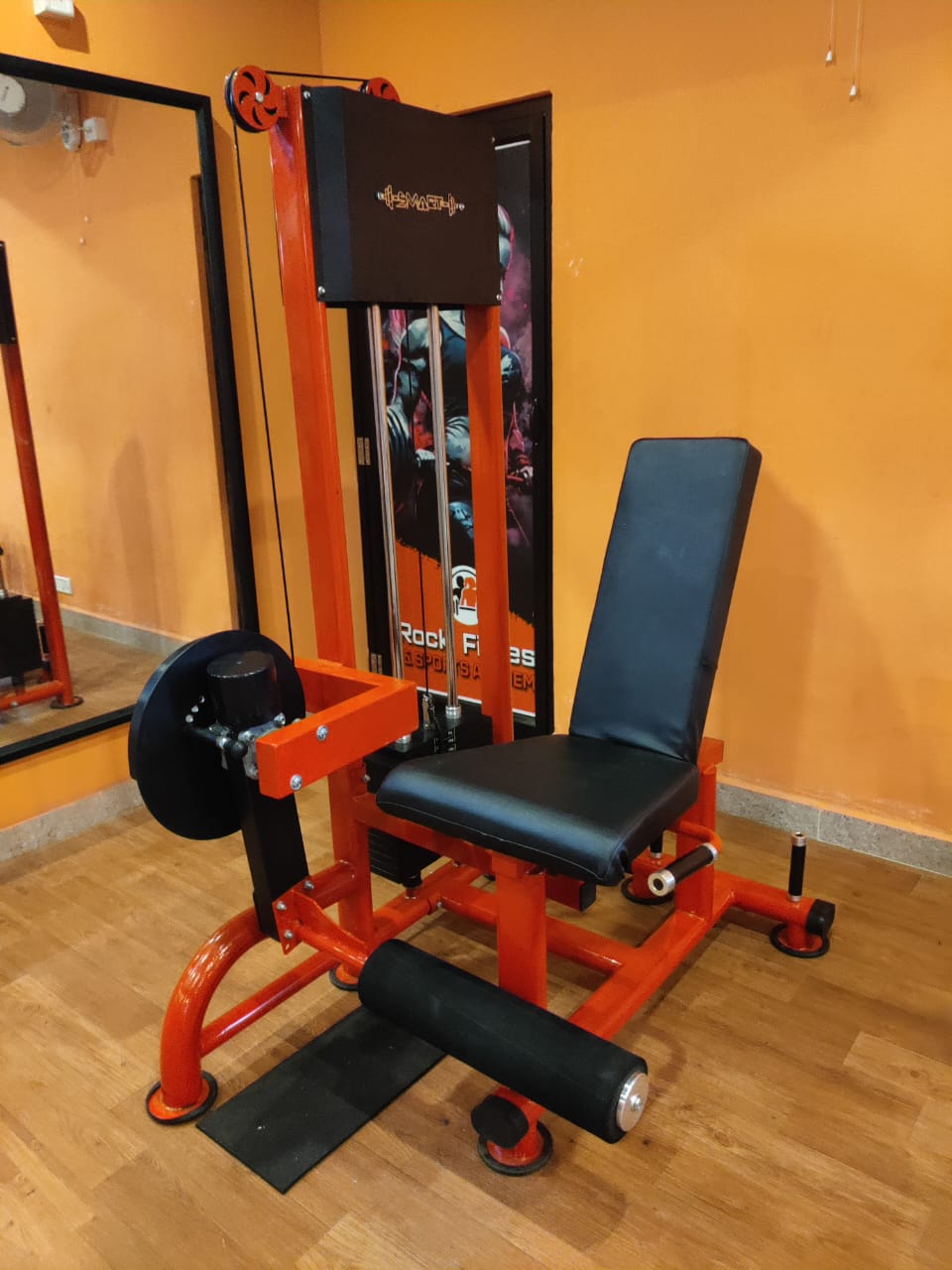 Seated leg curl with extension machine